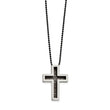 Stainless Steel IP Black-plated Cross Necklace