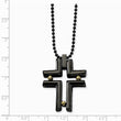 Stainless Steel Black & Yellow IP-plated Cross Necklace