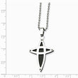 Stainless Steel Black IP-plated Cross Necklace