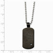 Stainless Steel Black PVD-plated w/ CZ Pendant Necklace