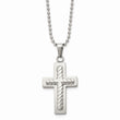 Stainless Steel Cross Pendant 24in Necklace