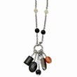 Stainless Steel Black Agate 26in w/ 2in ext. Necklace