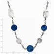 Stainless Steel Blue Jade, Green Agate & Howlite 26 w/ext Necklace