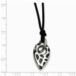 Stainless Steel Black Resin Pendant with 2 inch ext Necklace