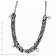 Stainless Steel FW Cultured Pearls Toggle Necklace
