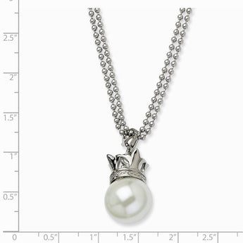 Stainless Steel Simulated Pearl Necklace