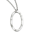 Stainless Steel Hammered Oval Pendant with 2 inch ext Necklace