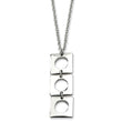 Stainless Steel Polished Squares 20 with 2in Ext Necklace