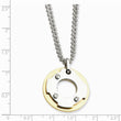 Stainless Steel Yellow IP-plated Circle Double Necklace