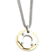 Stainless Steel Yellow IP-plated Circle Double Necklace