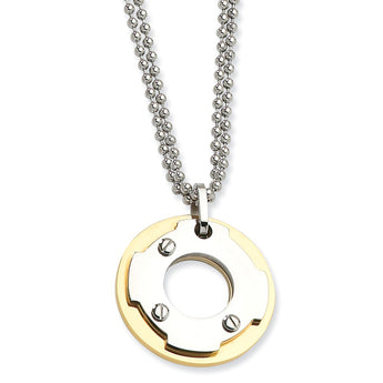 Stainless Steel Yellow IP-plated Circle Double Necklace