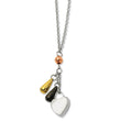 Stainless Steel Heart w/ Multicolor IP-plated Accents Necklace