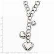 Stainless Steel Polished Hearts 28in Y Necklace