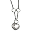 Stainless Steel Dangle Heart 18 w/1in ext Necklace