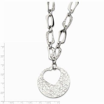 Stainless Steel Heart Cutout Pendant with 2 inch ext Necklace