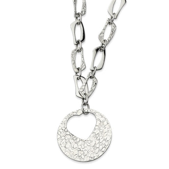 Stainless Steel Heart Cutout Pendant with 2 inch ext Necklace