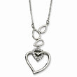 Stainless Steel Teardrops & Heart w/ CZ Heart 18w/ext Necklace