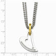 Stainless Steel Yellow IP-plated Circle & Heart with CZs Necklace