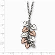 Stainless Steel Polished & Chocolate IP-plated Hearts Necklace