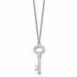 Stainless Steel Key with CZ 24in Necklace