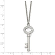 Stainless Steel Key with CZ 24in Necklace