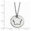 Stainless Steel Polished Star & Star Cutout Necklace