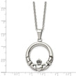 Stainless Steel Claddagh Pendant Necklace