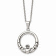 Stainless Steel Claddagh Pendant Necklace