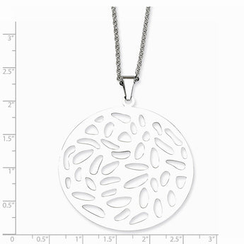 Stainless Steel Fancy Cutout Pendant Necklace