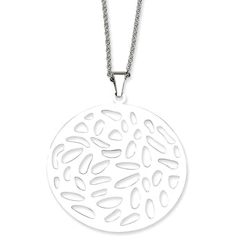 Stainless Steel Fancy Cutout Pendant Necklace