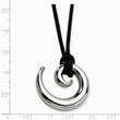 Stainless Steel Polished Swirl 24in Cord Necklace
