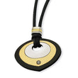 Stainless Steel Black & Yellow IP-plated Teardrop with CZ Necklace