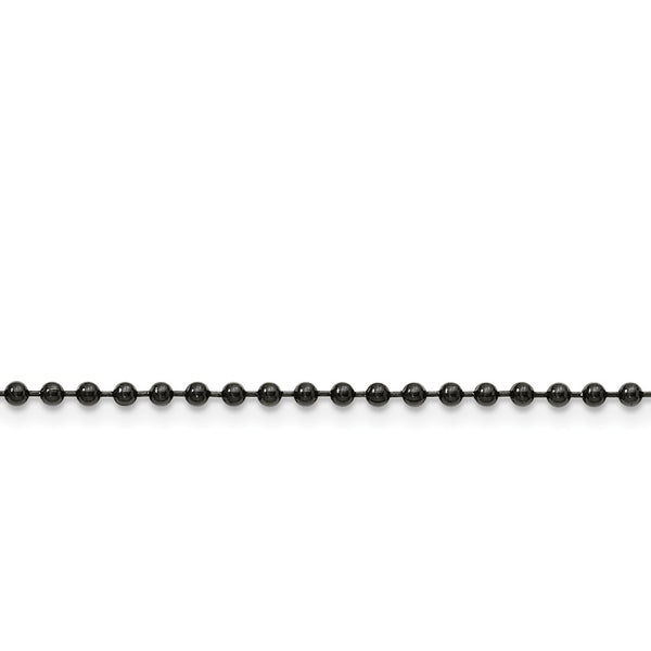 Stainless Steel 2.4mm IP Black-plated 30in Ball Chain