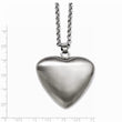 Stainless Steel Matte Finish Heart Pendant Necklace