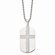 Stainless Steel Laser Cut Cross Center Dog Tag Necklace