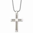 Stainless Steel Polished with Cable 24in Cross Necklace