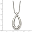 Stainless Steel Polished Teardrop Dangle Pendant Necklace