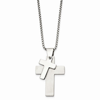 Stainless Steel Polished Crosses Pendant Necklace