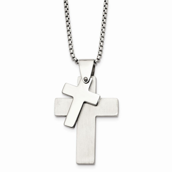 Stainless Steel Polished Crosses Pendant Necklace