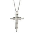 Stainless Steel Brushed Cross Pendant Necklace