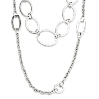 Stainless Steel Multiple Row Circles Necklace