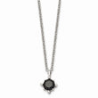 Stainless Steel Black CZ Pendant Necklace