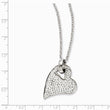 Stainless Steel Clear Crystal Heart Pendant Necklace