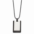 Stainless Steel Polished & IP Black-plated 2 piece Dog Tag Necklace