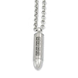 Stainless Steel Greek Key Design Bullet Pendant Necklace