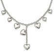 Stainless Steel Polished Hearts 18in Y Necklace