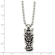 Stainless Steel Antiqued Dragon Head Pendant Necklace
