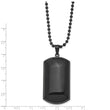 Stainless Steel IP Black-plated & Black Agate Dog Tag Necklace
