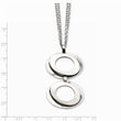 Stainless Steel Brushed & Polished Circles 16.5in w/1in ext Necklace