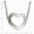 Stainless Steel Textured Heart 18in Necklace